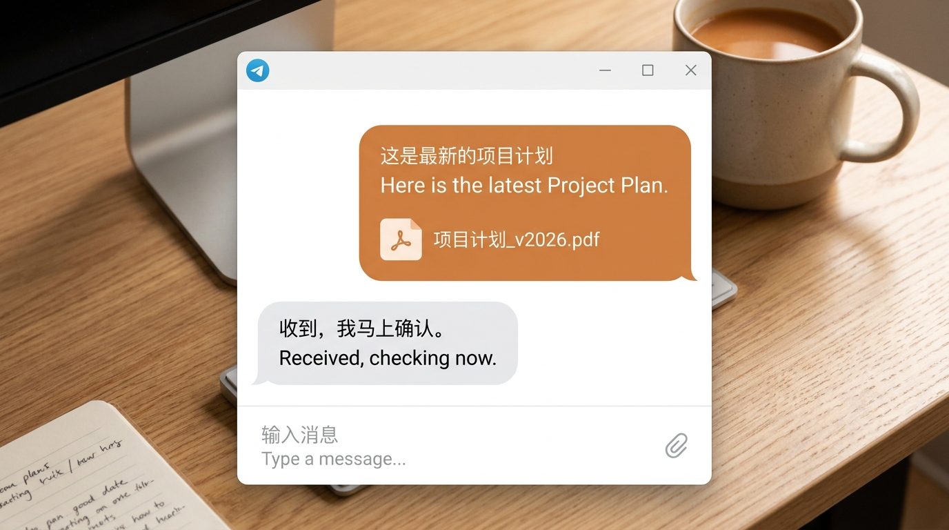 Telegram轻量化聊天面板界面展示